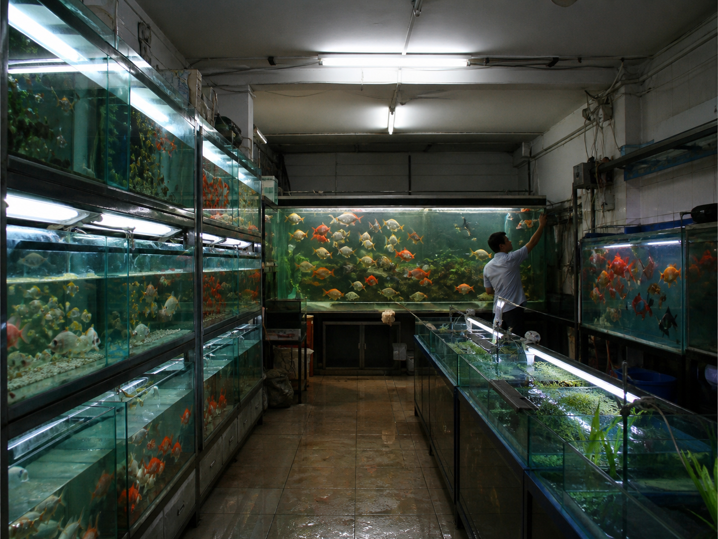 停电前，店里的鱼全朝向同一面墙封面